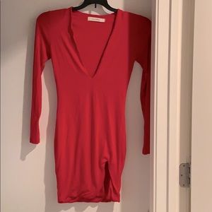 Red long sleeve dress